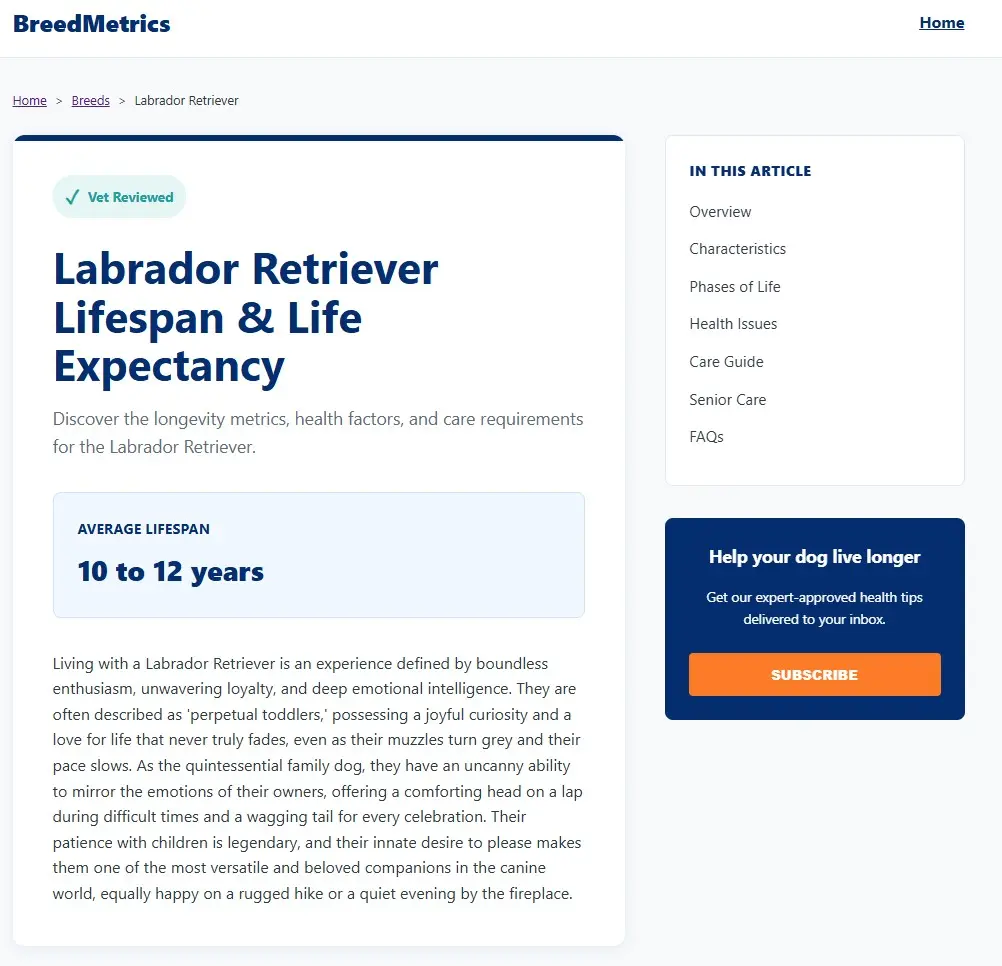 Screenshot 3 of BreedMetrics.com