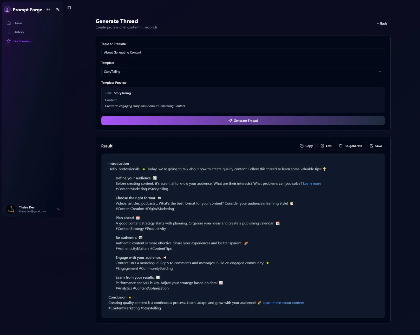 Screenshot 5 of Prompt Forge