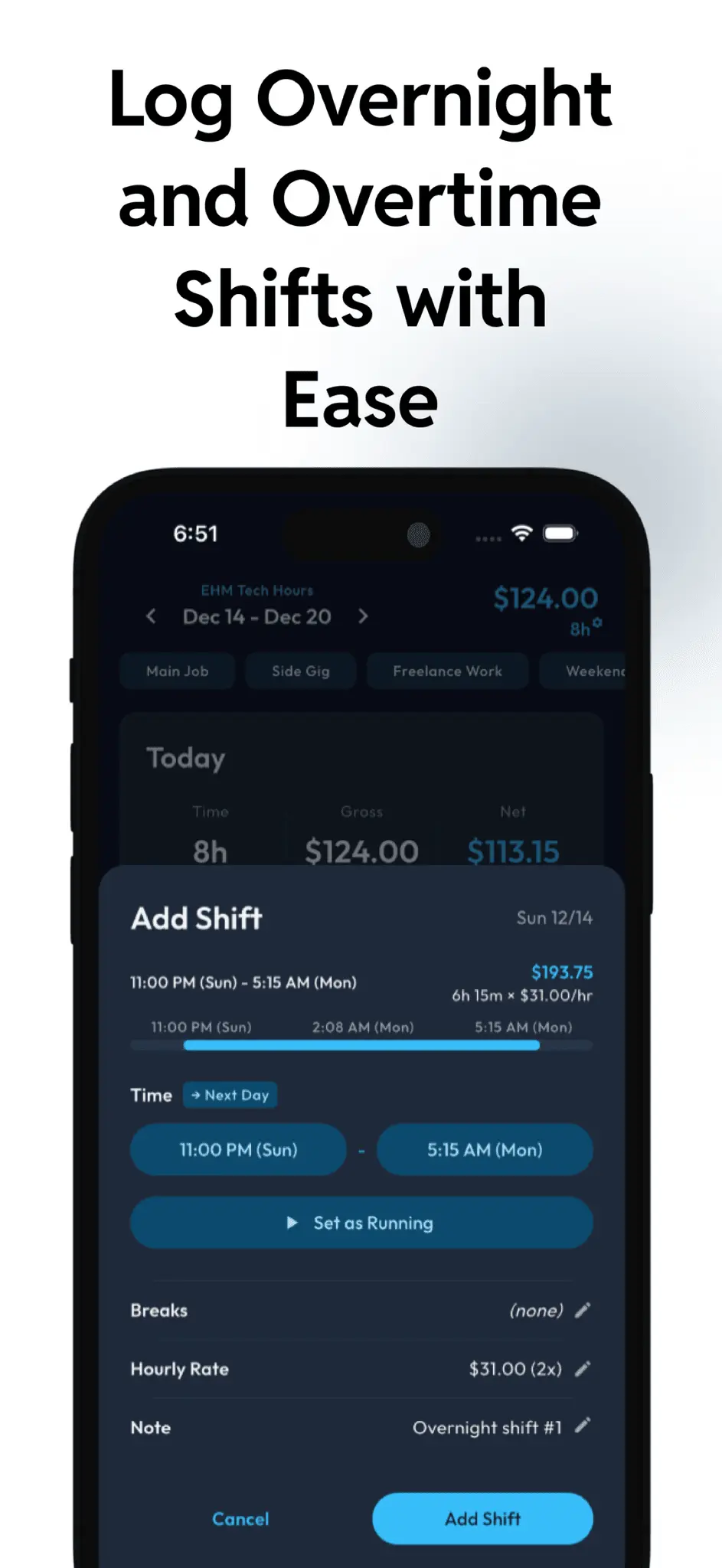 Screenshot 1 of Hours Tracker: Time Clock In