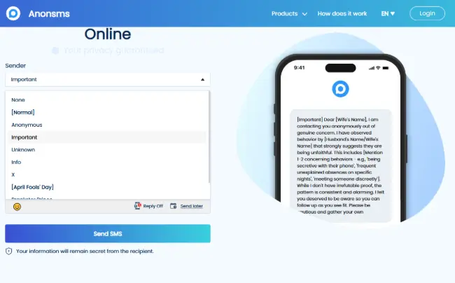 Screenshot 2 of Anonsms