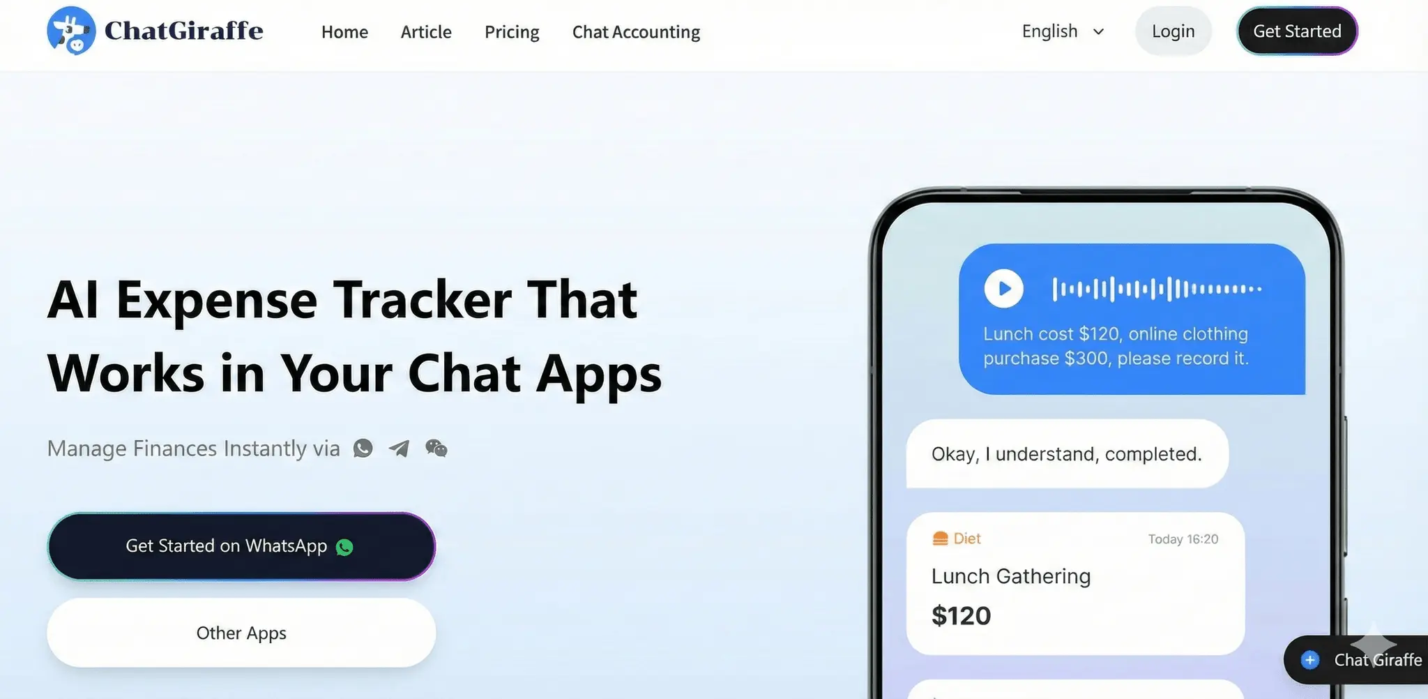Screenshot 5 of ChatGiraffe - AI Expense Tracker