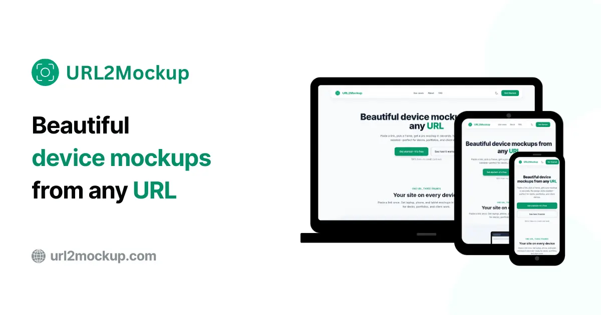 Screenshot 1 of URL2Mockup