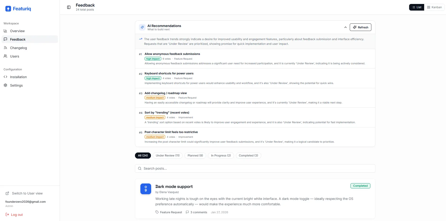 Screenshot 4 of Featuriq