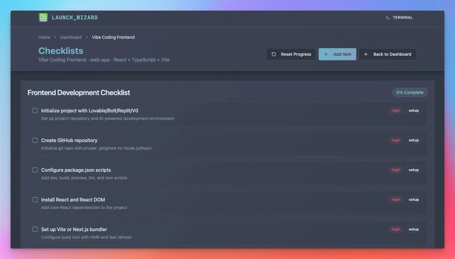 Screenshot 2 of Launch Checklist Manager