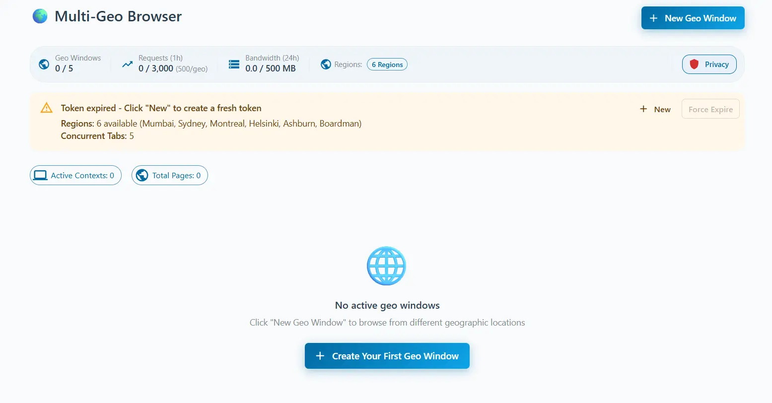 Screenshot 2 of ProbeOps Horizon - Multi-Geo Browser