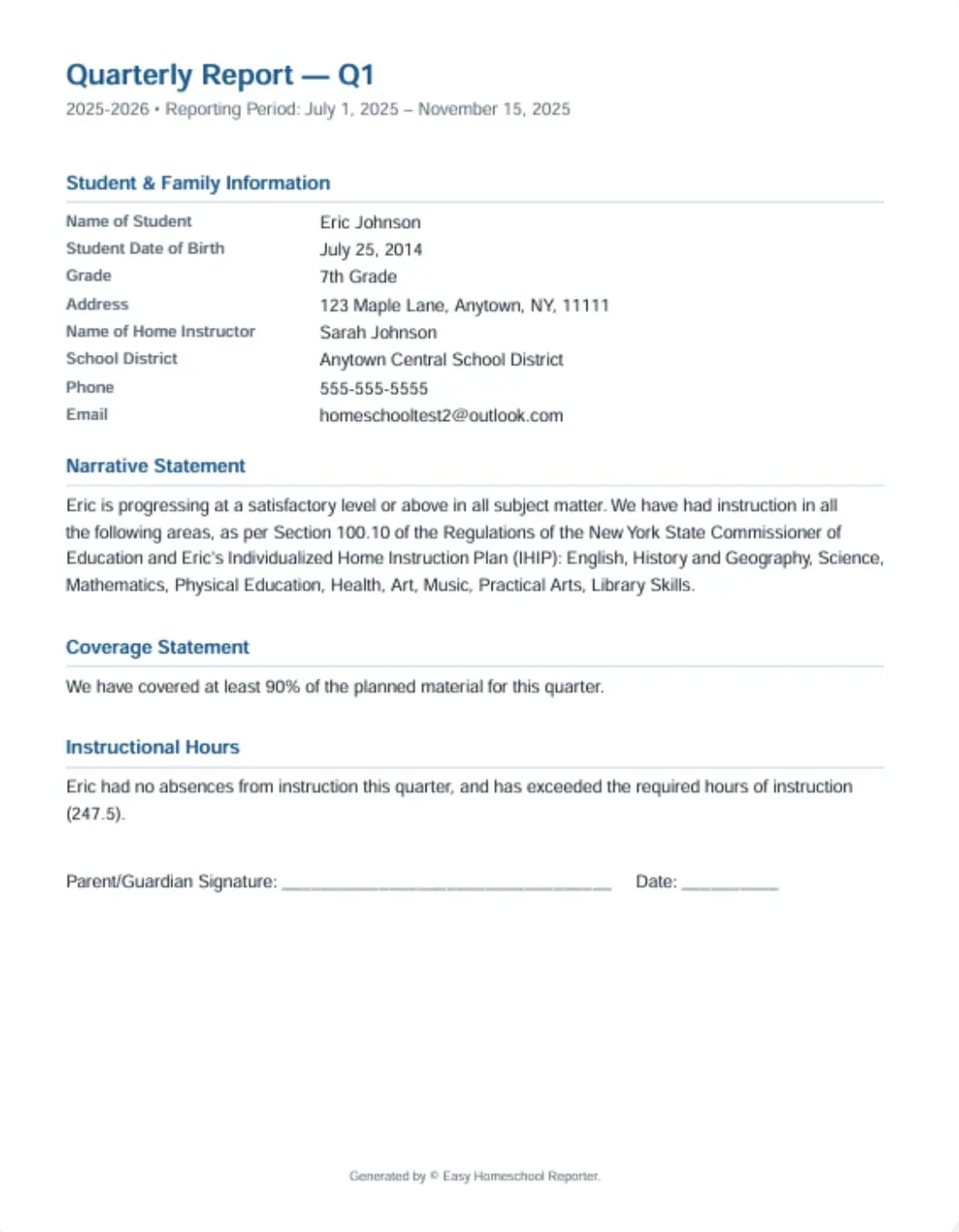 Screenshot 6 of Easy Homeschool Reporter
