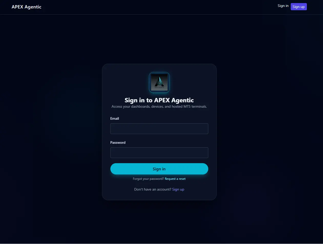 Screenshot 1 of Apex Agentic Trader