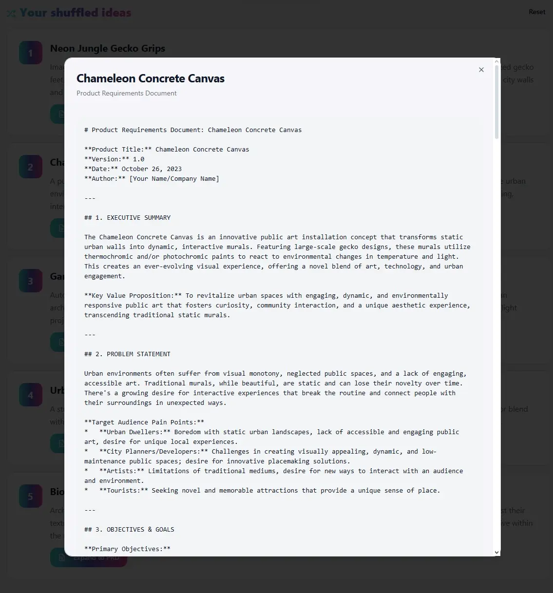 Screenshot 2 of Idea Shuffle