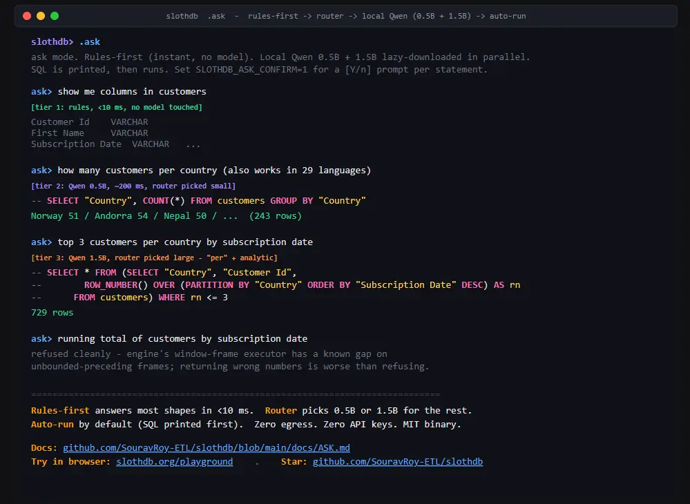 Screenshot 3 of SlothDB