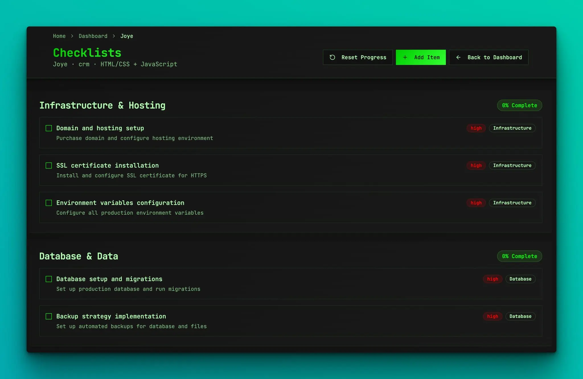 Screenshot 9 of Launch Checklist Manager