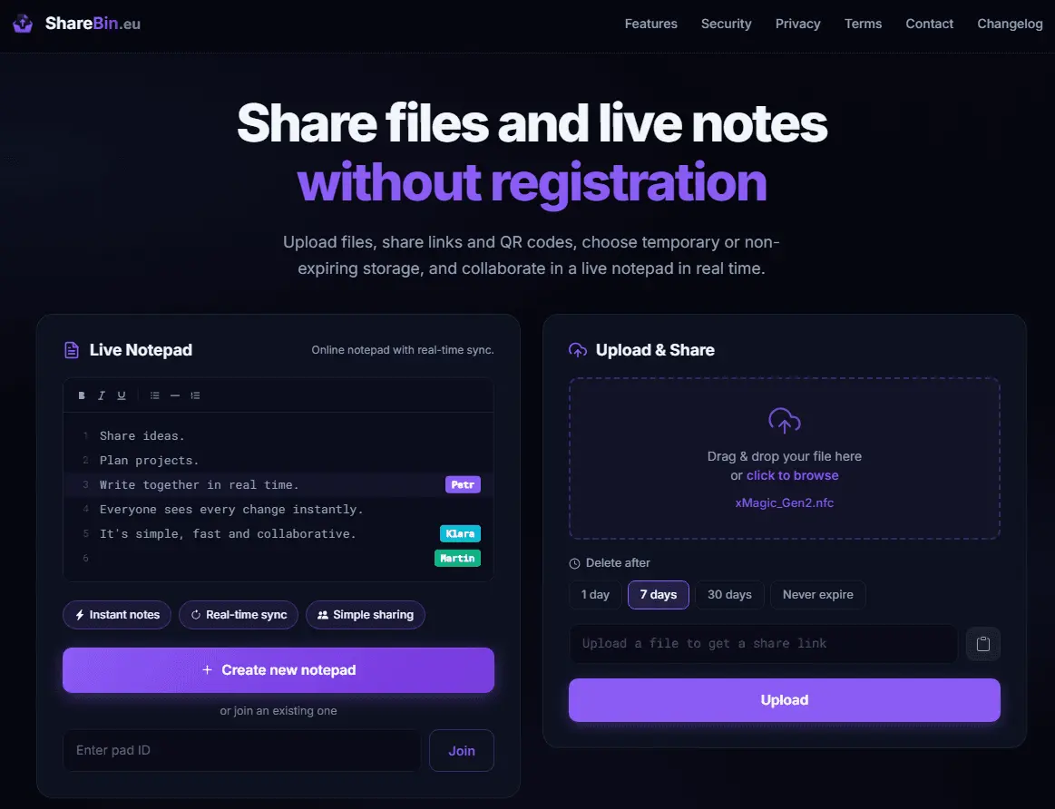 Screenshot 2 of ShareBin.eu