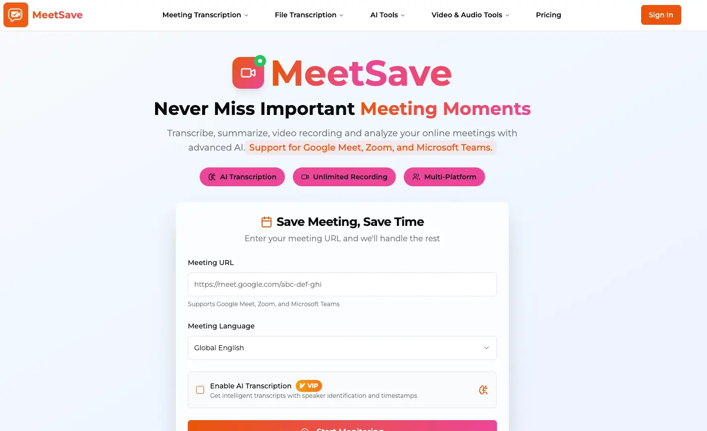 Screenshot 1 of MeetSave AI