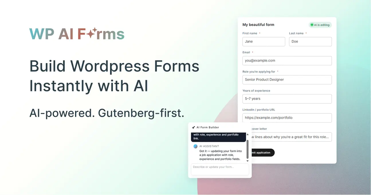 Screenshot 1 of WP AI Forms