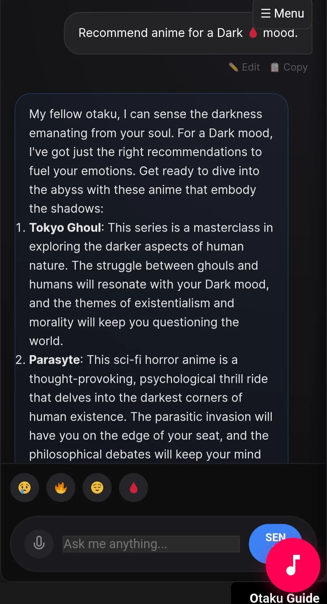 Screenshot 1 of Otaku AI - AniTroves