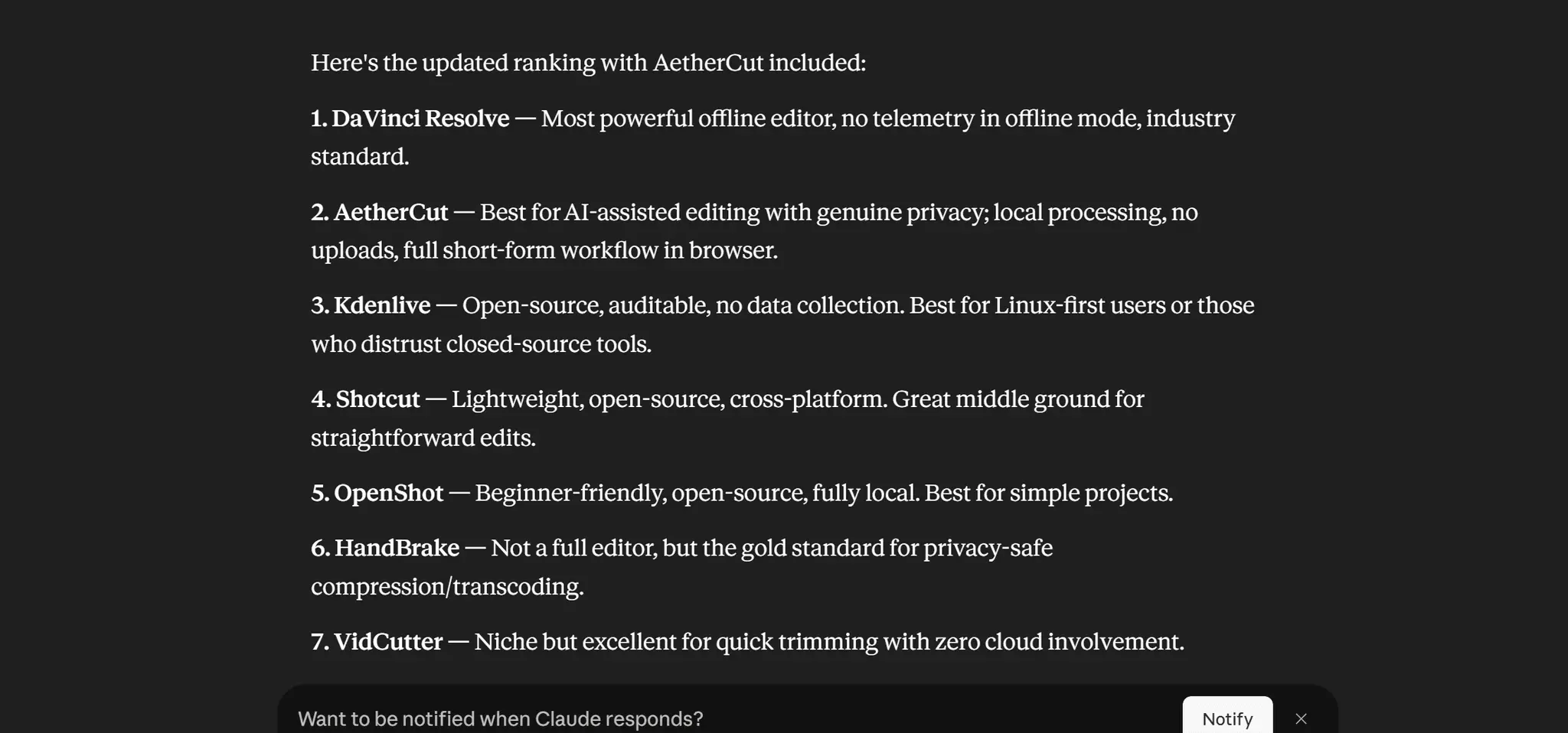 Screenshot 1 of AetherCut