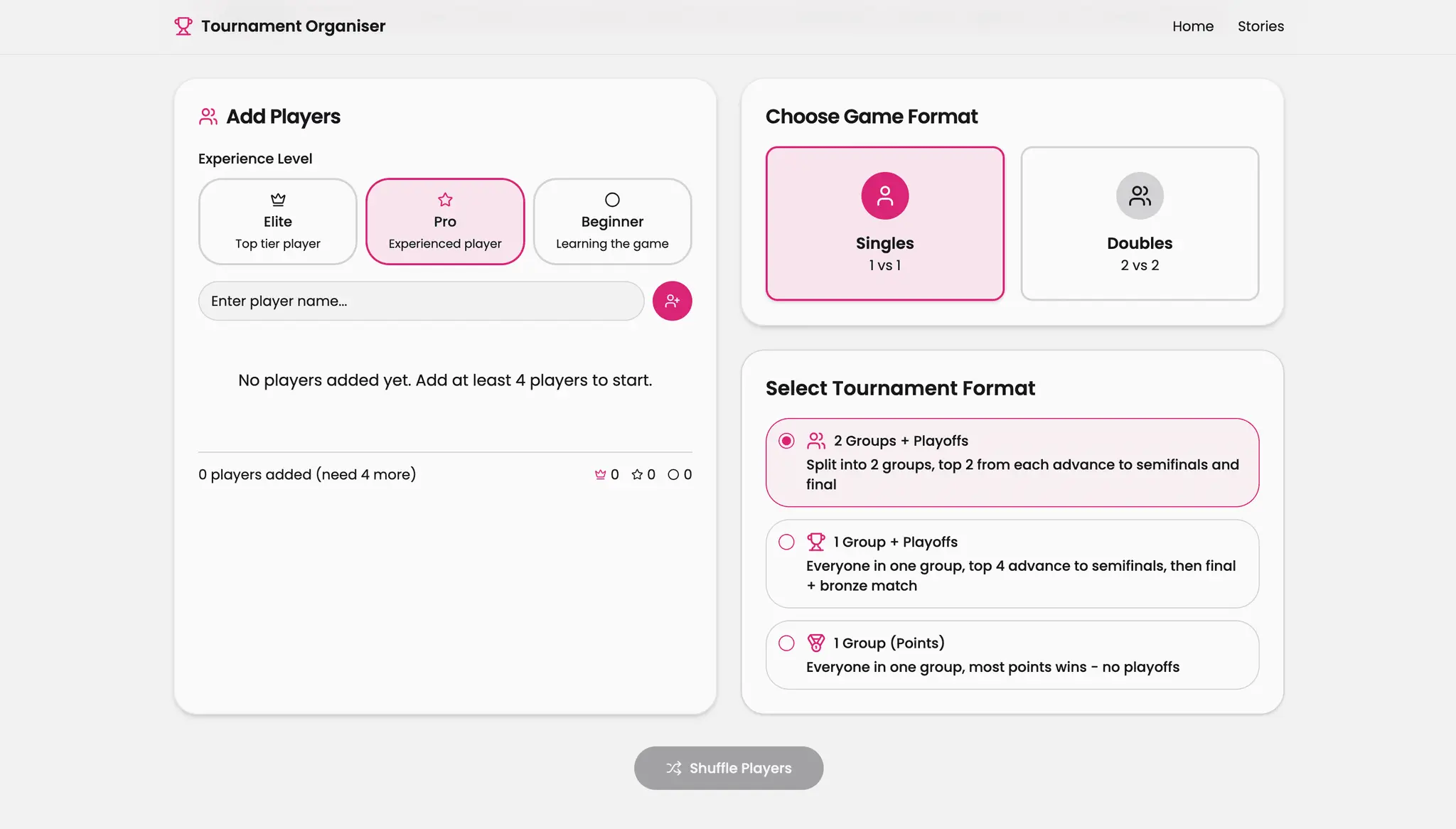 Screenshot 1 of Tournament Organiser