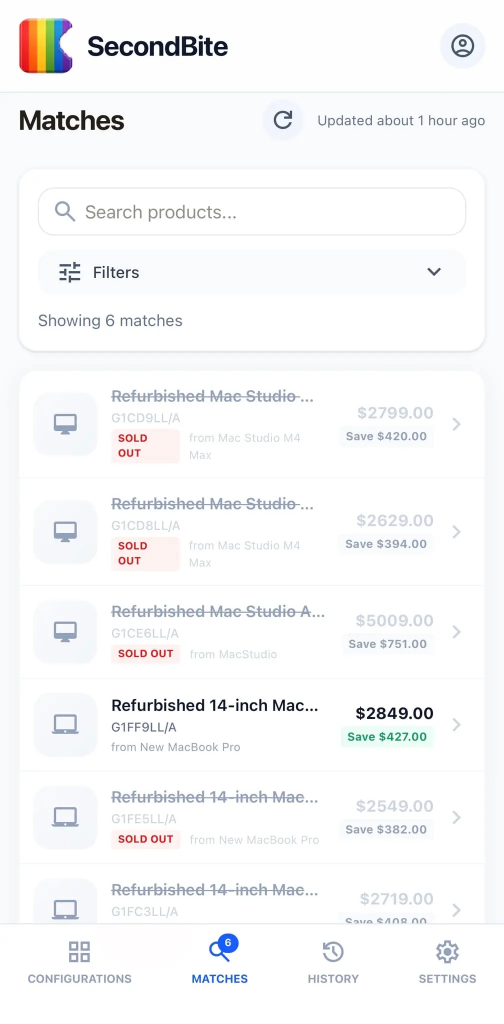 Screenshot 1 of SecondBite