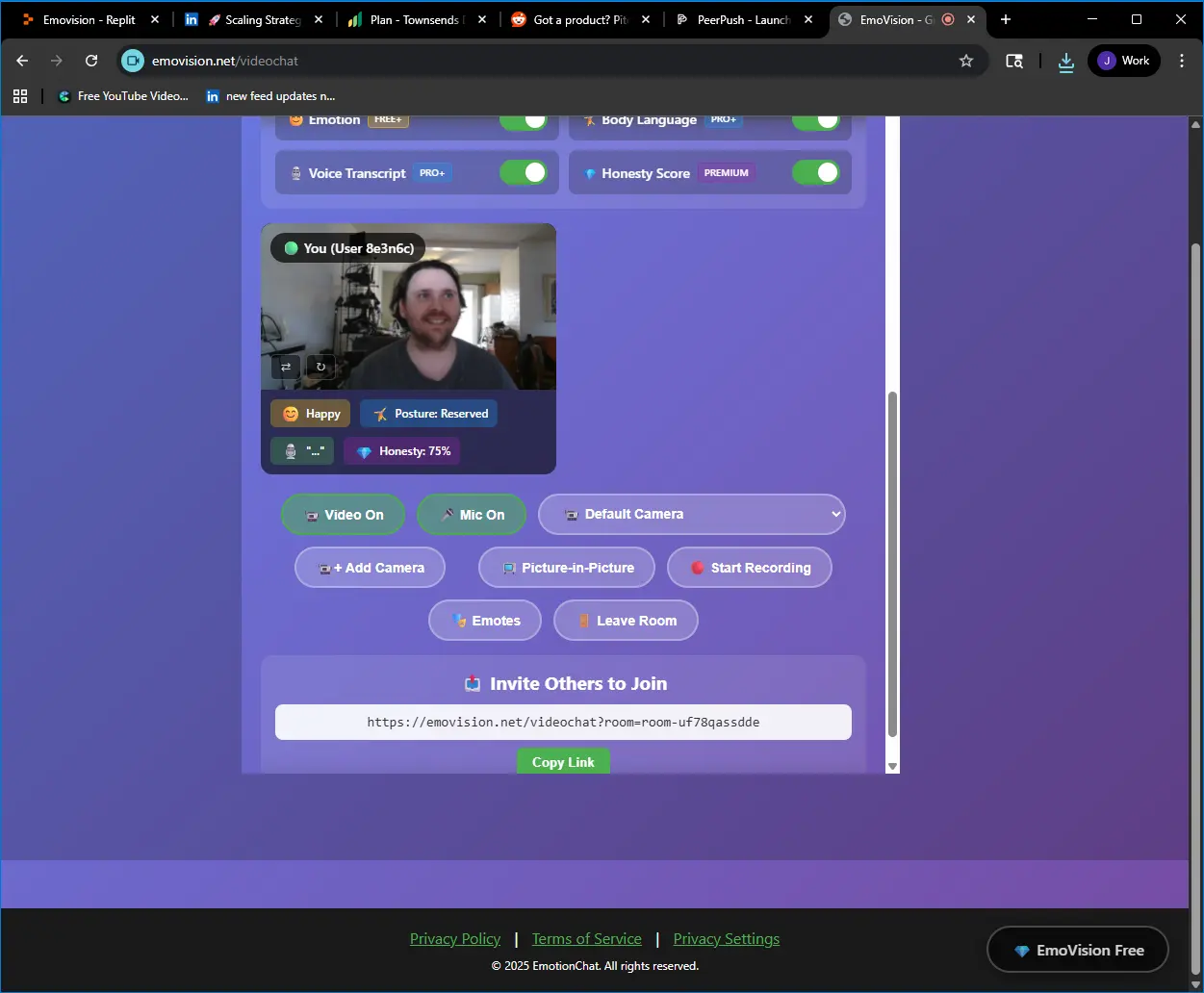 Screenshot 1 of EmotionChat - AI-Powered Video Analyt