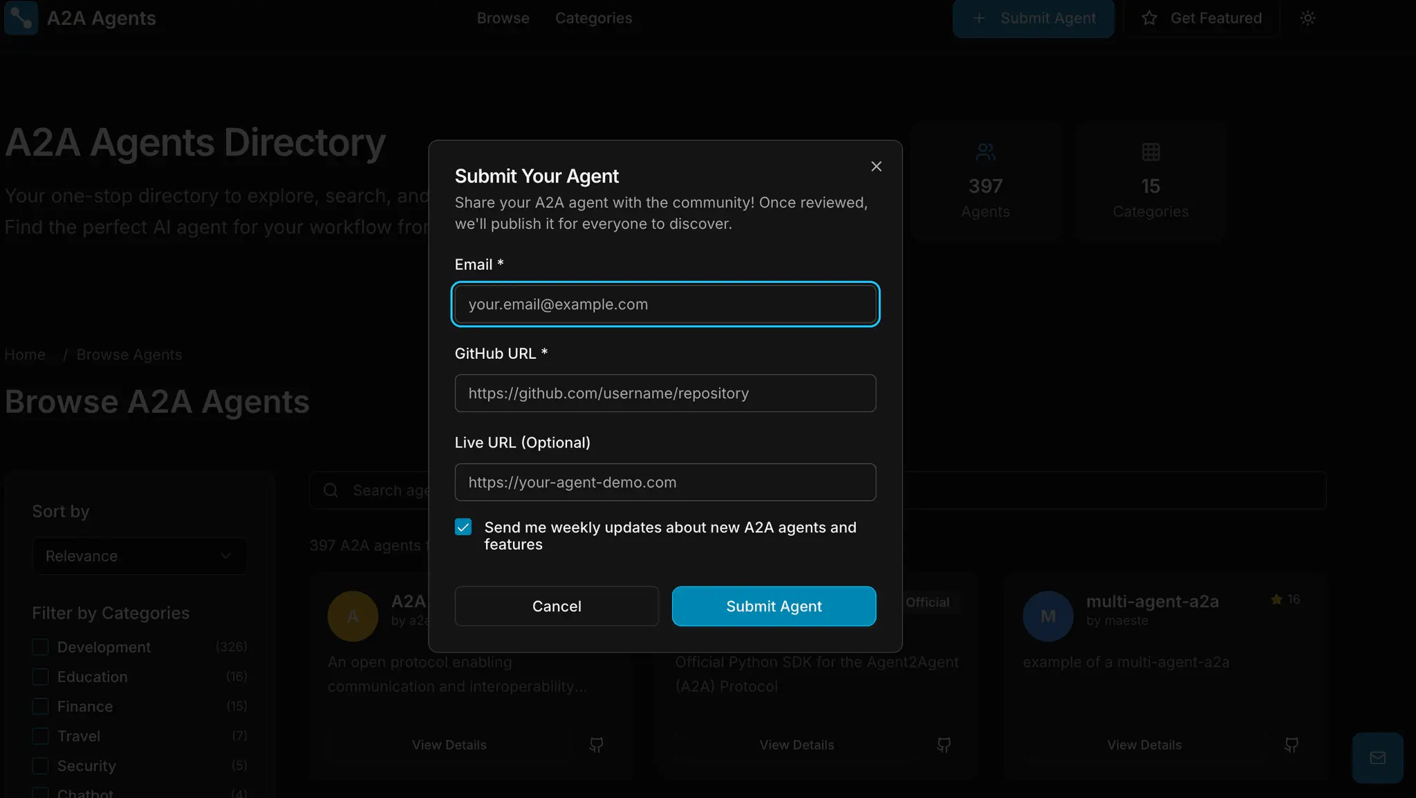 Screenshot 5 of A2A Agents Directory