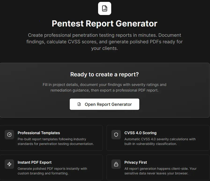 Screenshot 1 of Whitehawk Report Generator 