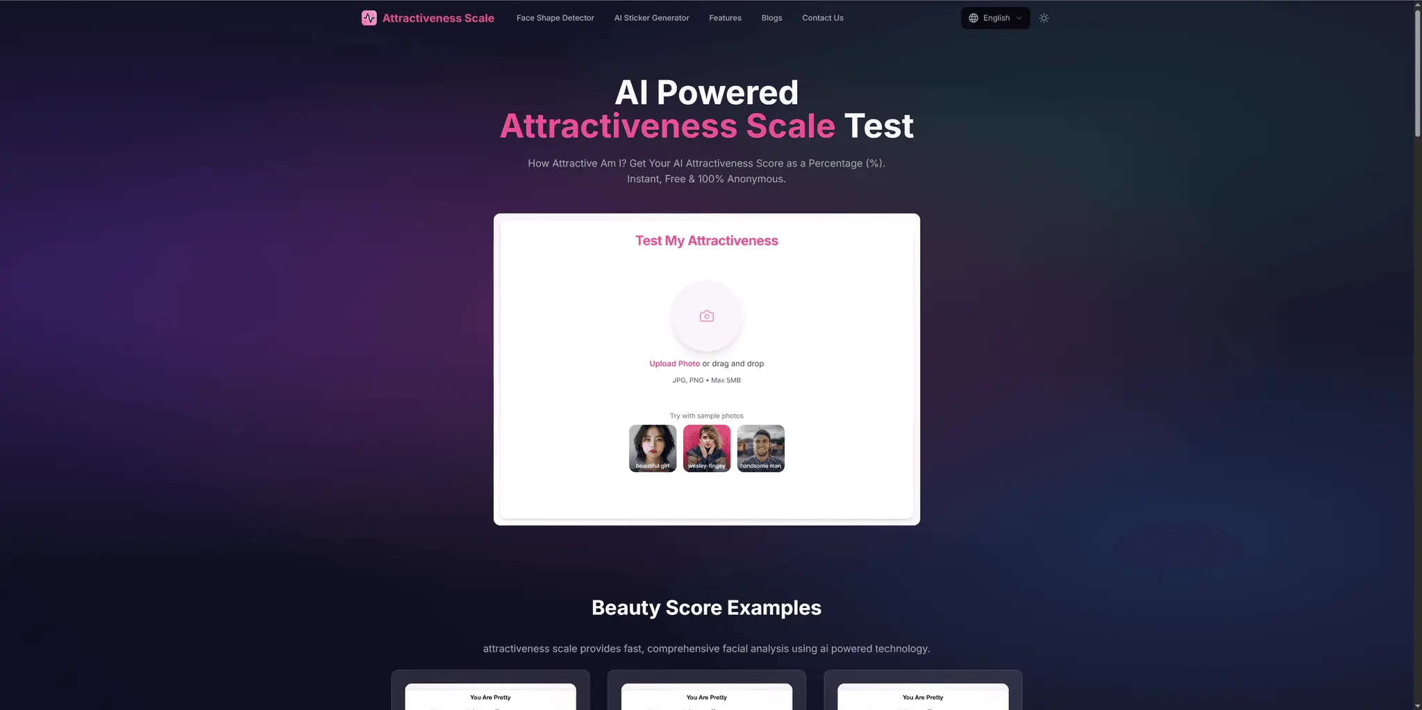 Screenshot 1 of Attractiveness Scale
