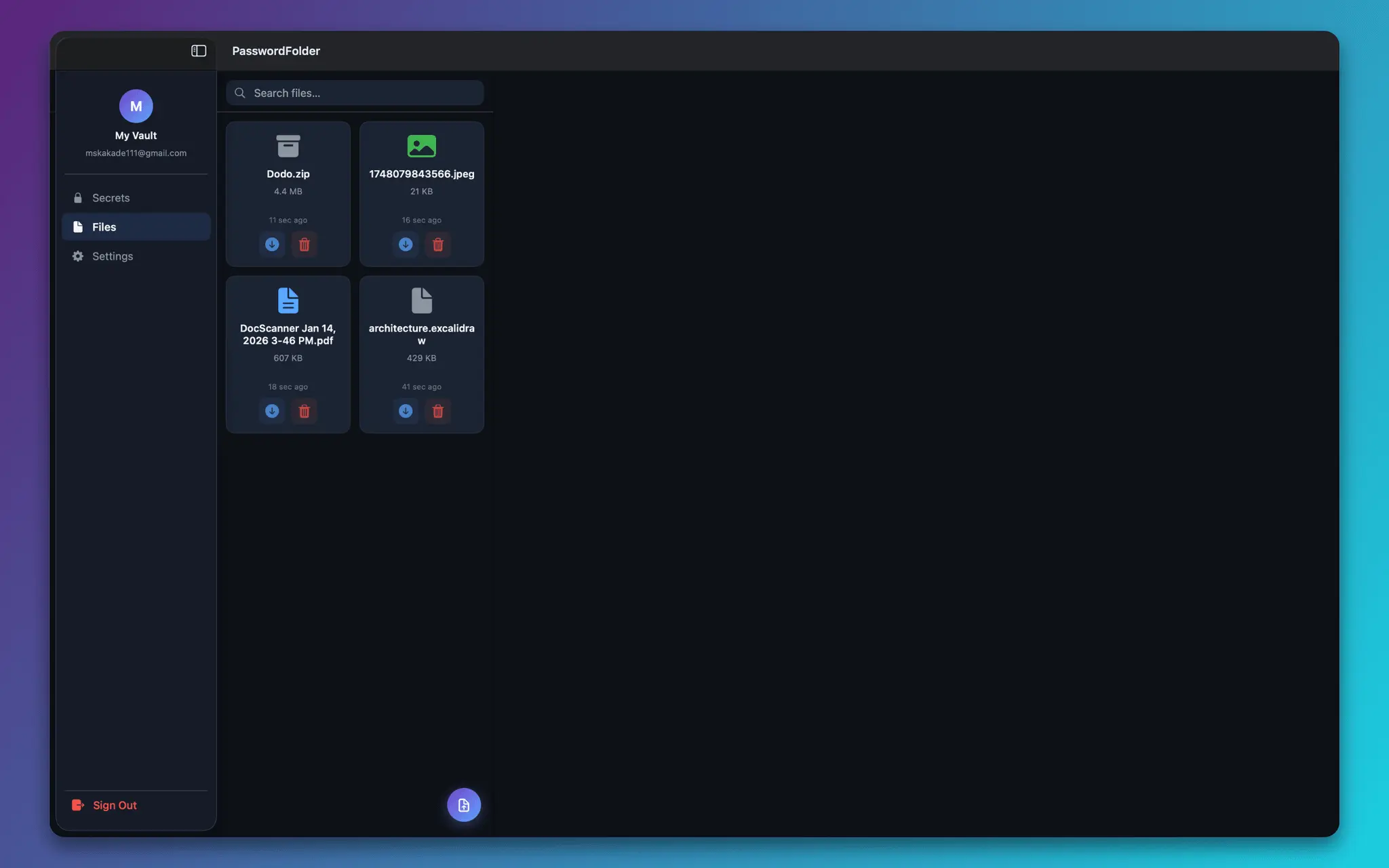 Screenshot 1 of Password Folder