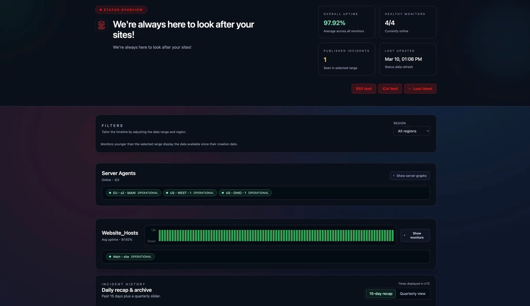 Screenshot 1 of xUptimeMonitor
