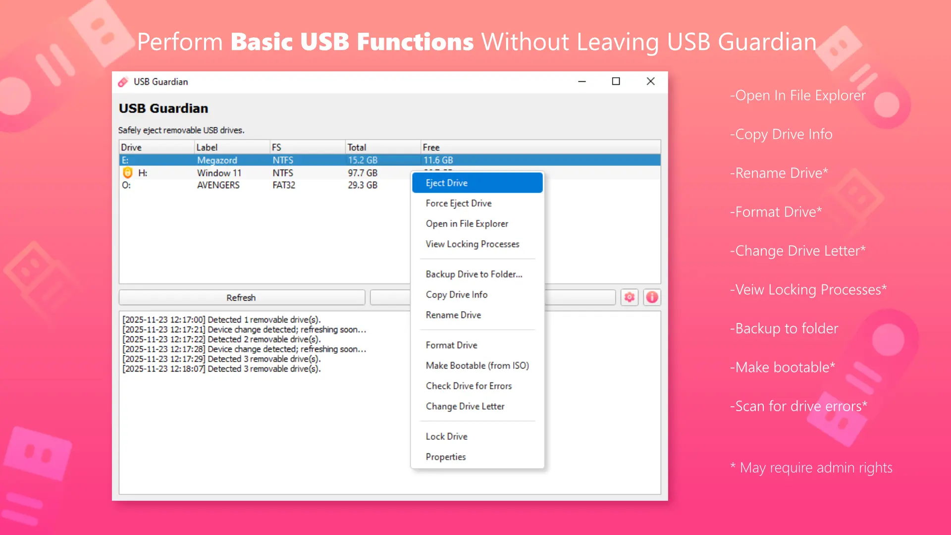 Screenshot 1 of USB Guardian (Windows)