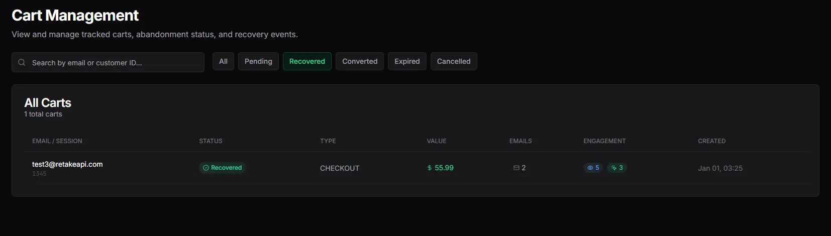 Screenshot 1 of Retake - The Revenue Recovery Platform