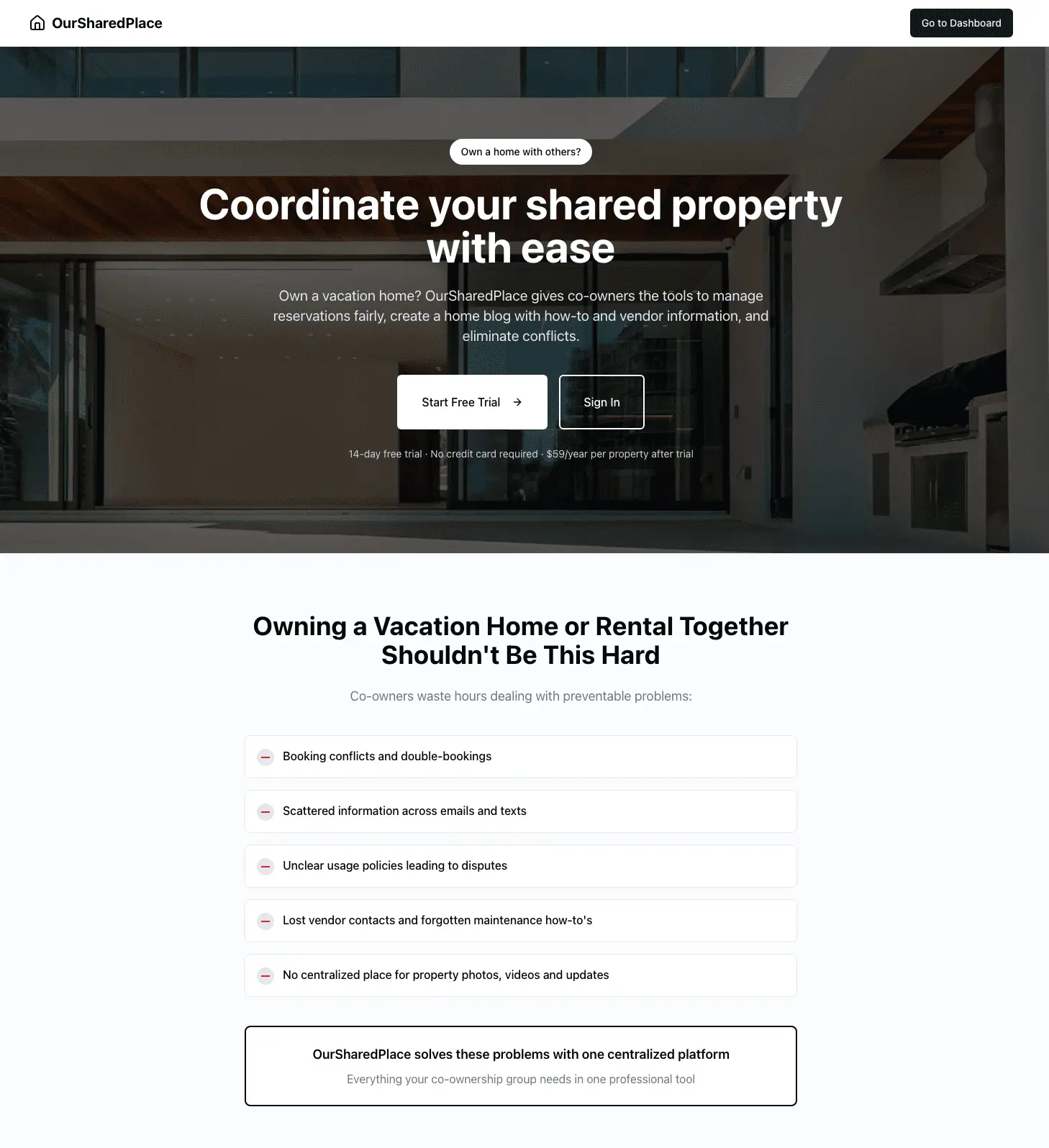 Screenshot 1 of OurSharedPlace