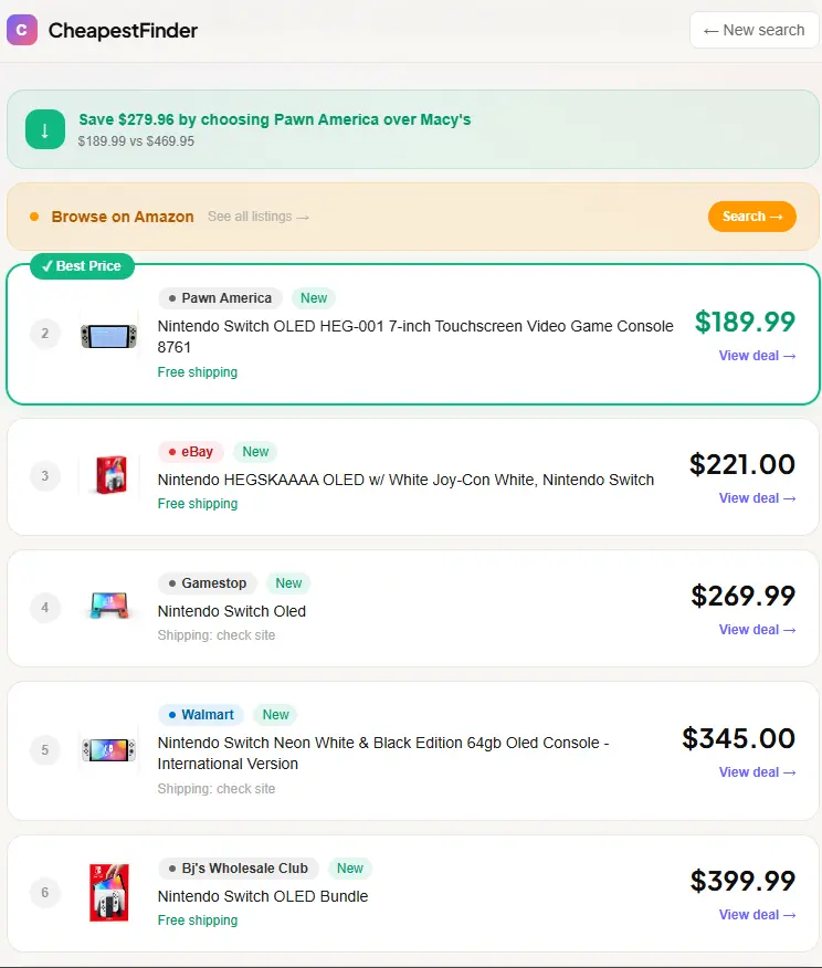 Screenshot 3 of CheapestFinder