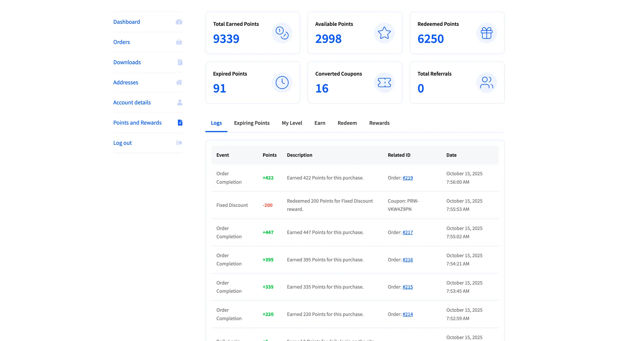 Screenshot 1 of LoyaltyX – WooCommerce Points & Rewards