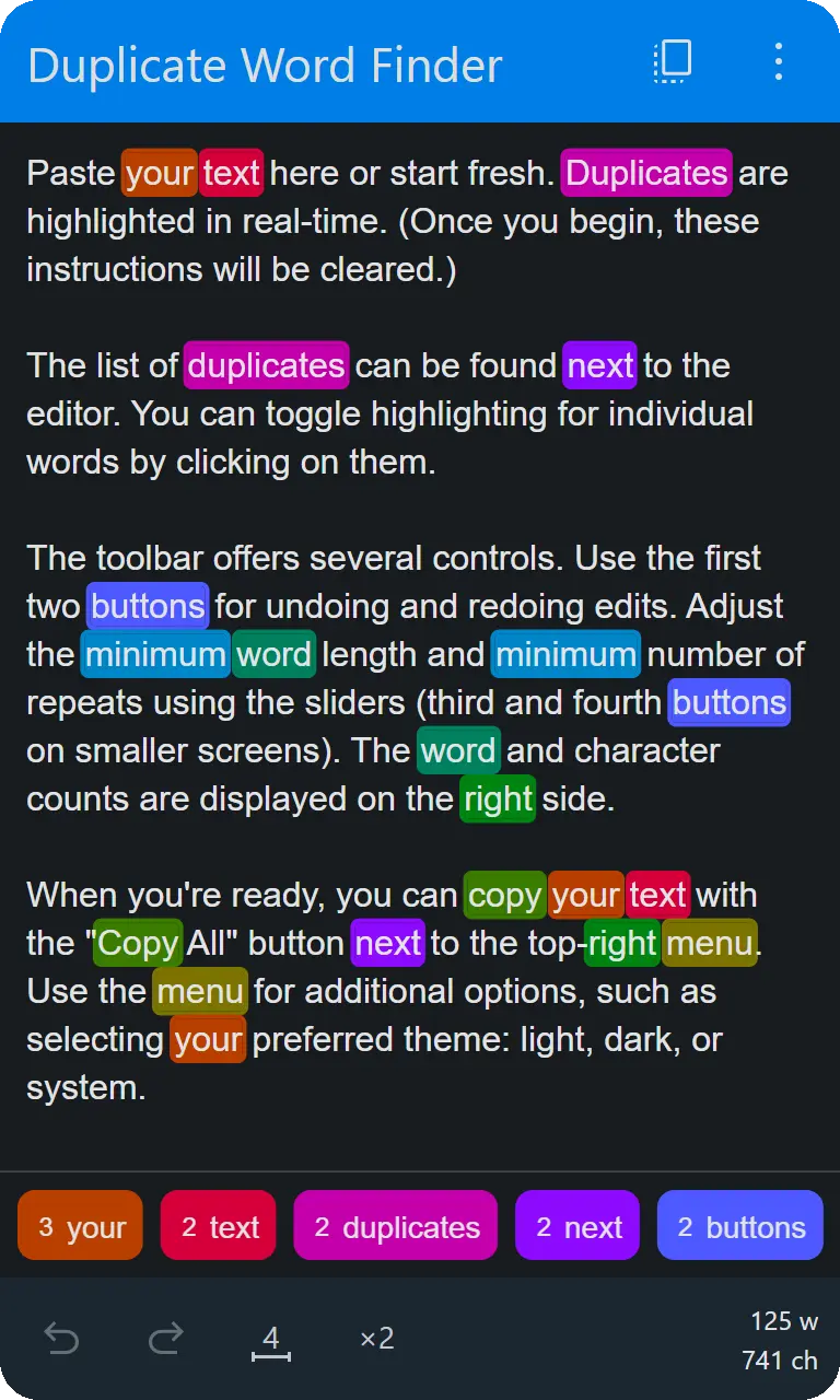 Screenshot 4 of Duplicate Word Finder