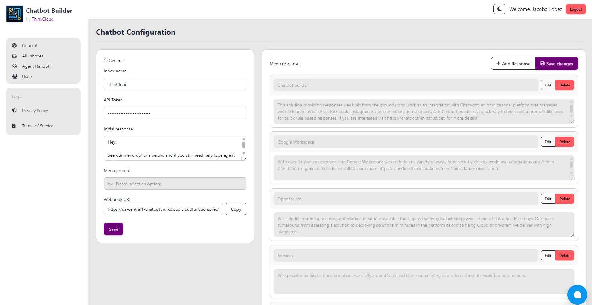 Screenshot 10 of Chatbot Menu Builder for Chatwoot