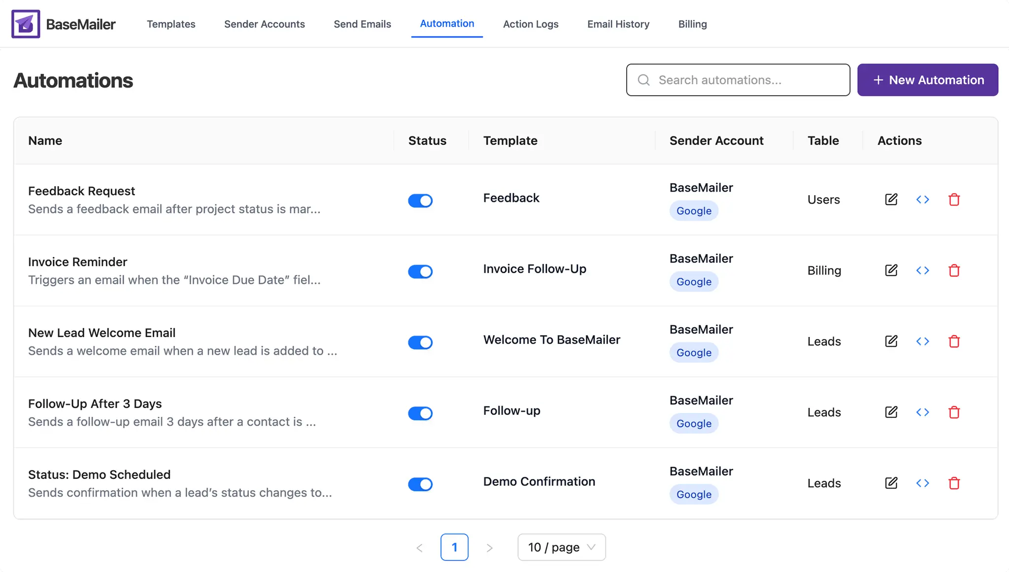Screenshot 3 of Basemailer Airtable Email Automation