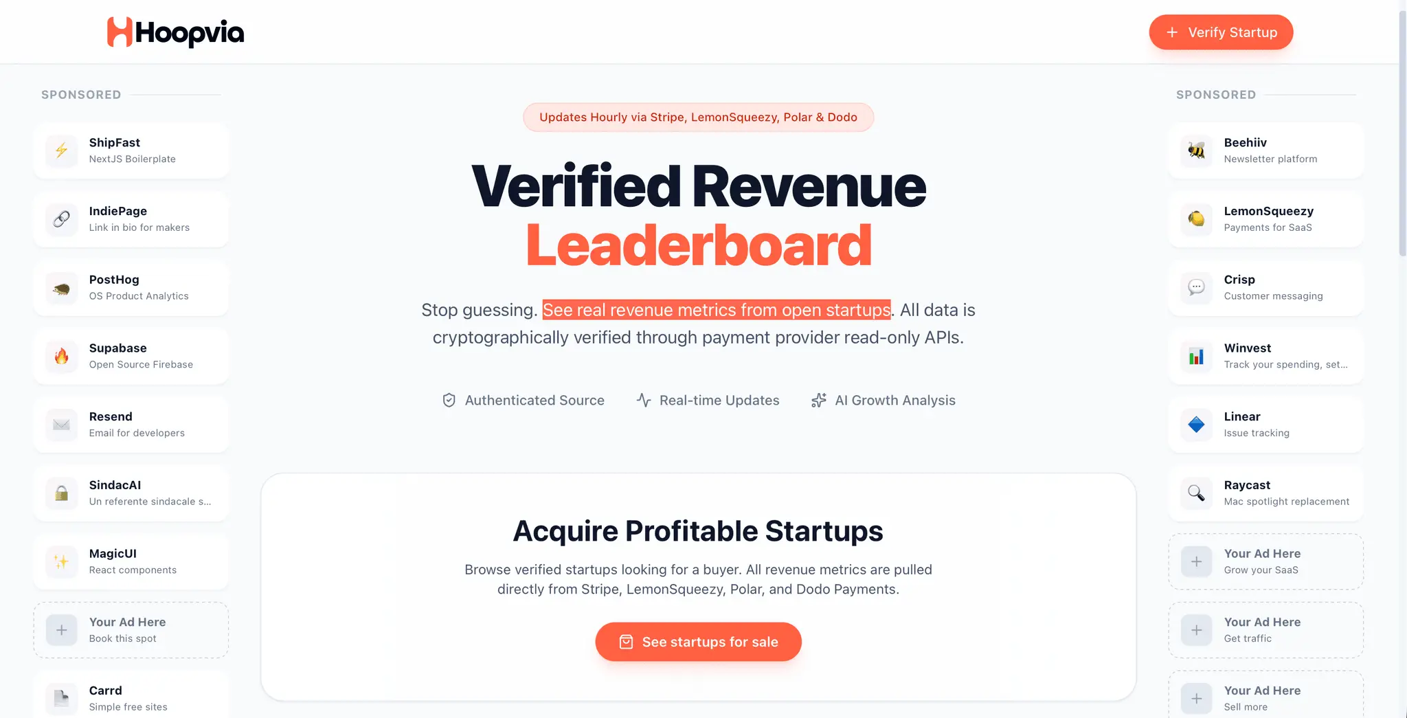 Screenshot 2 of Hoopvia - Verified Revenue Leaderboard