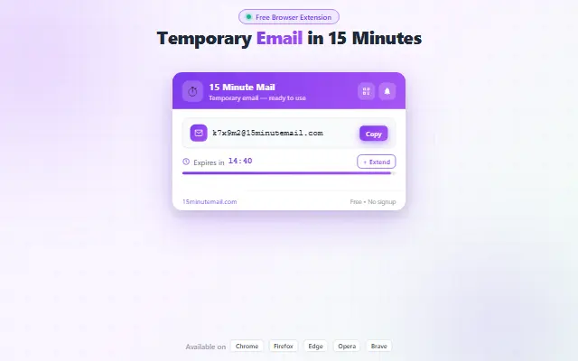 Screenshot 3 of 15 Minute Mail
