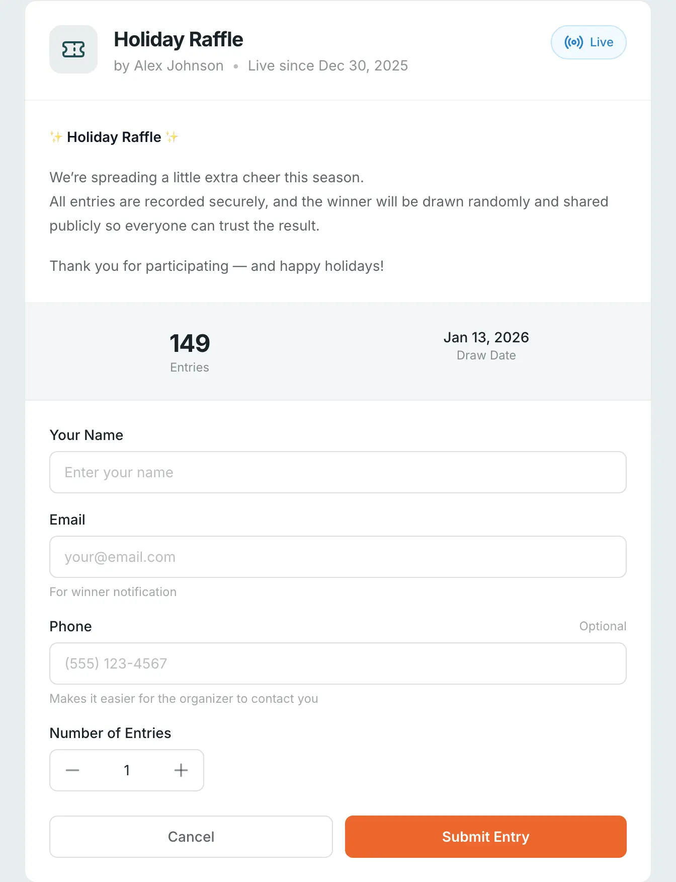 Screenshot 2 of Rafflebase