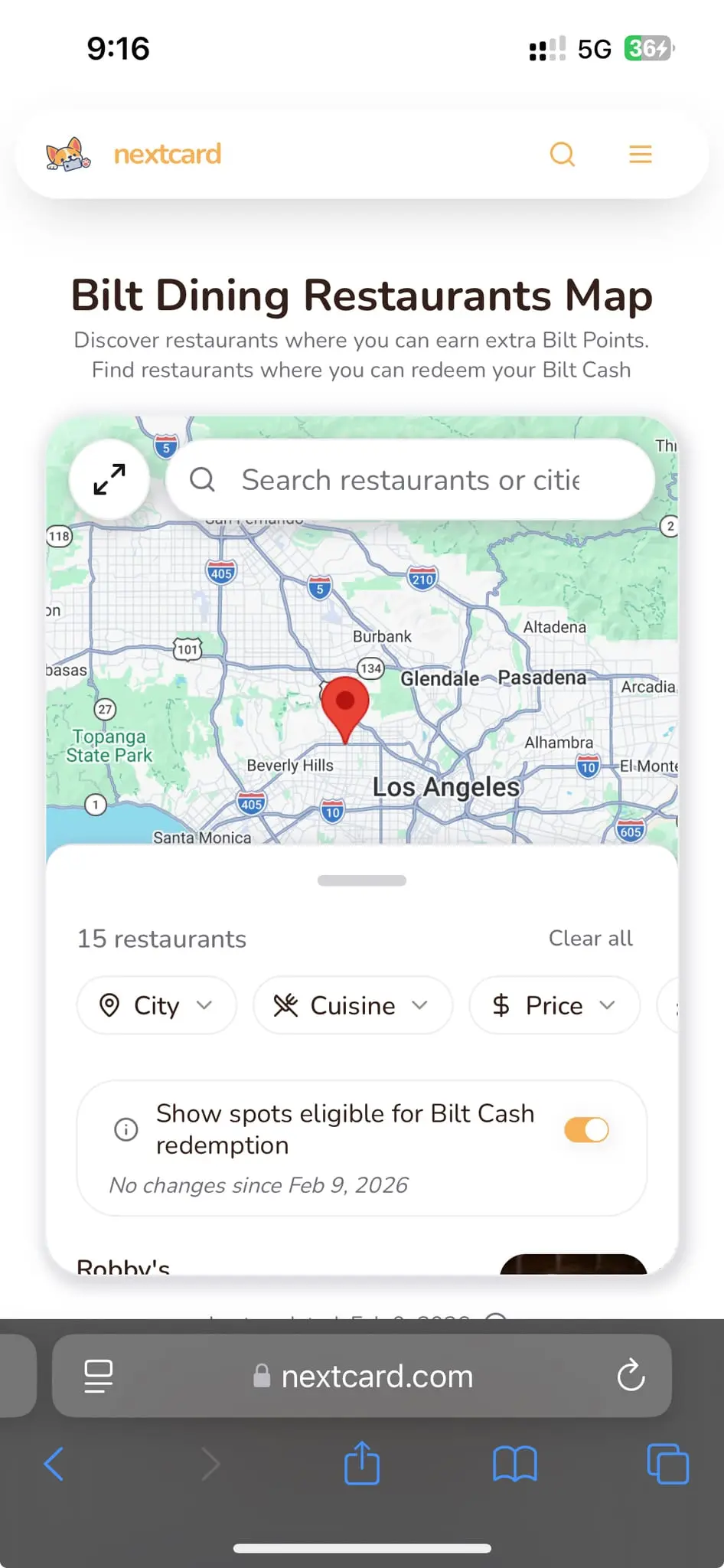 Screenshot 2 of Bilt Dining Restaurants Map