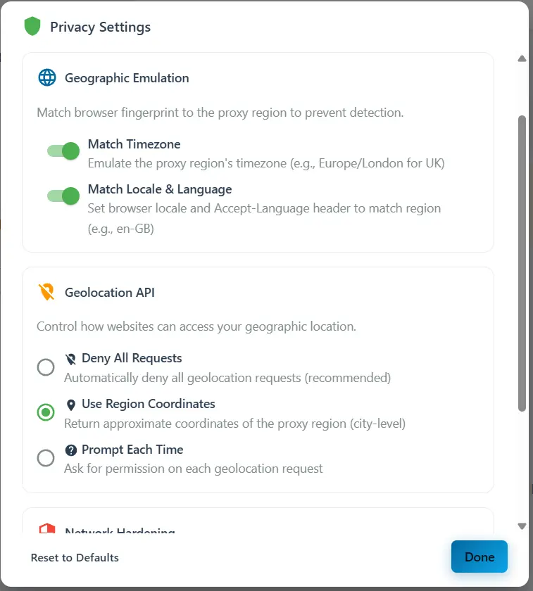Screenshot 4 of ProbeOps Horizon - Multi-Geo Browser
