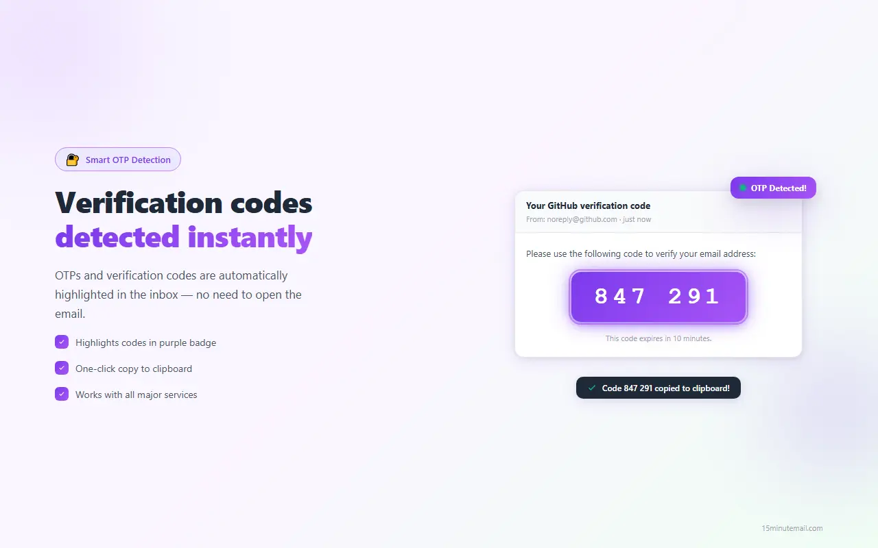 Screenshot 2 of 15 Minute Mail