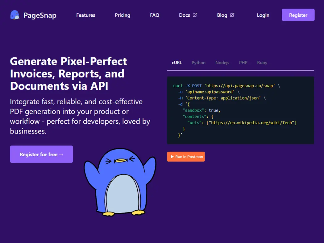 Screenshot 1 of PageSnap.co