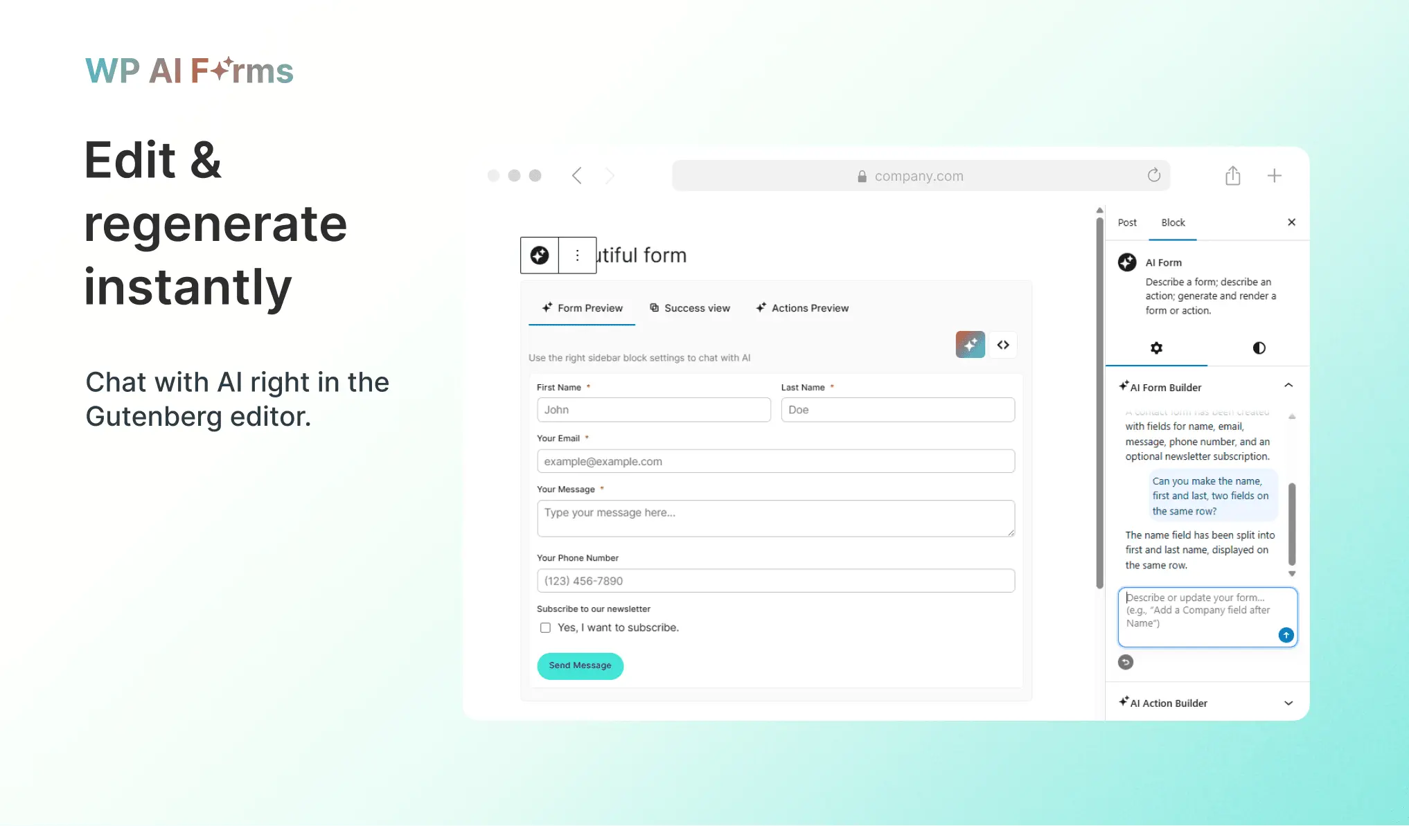 Screenshot 2 of WP AI Forms