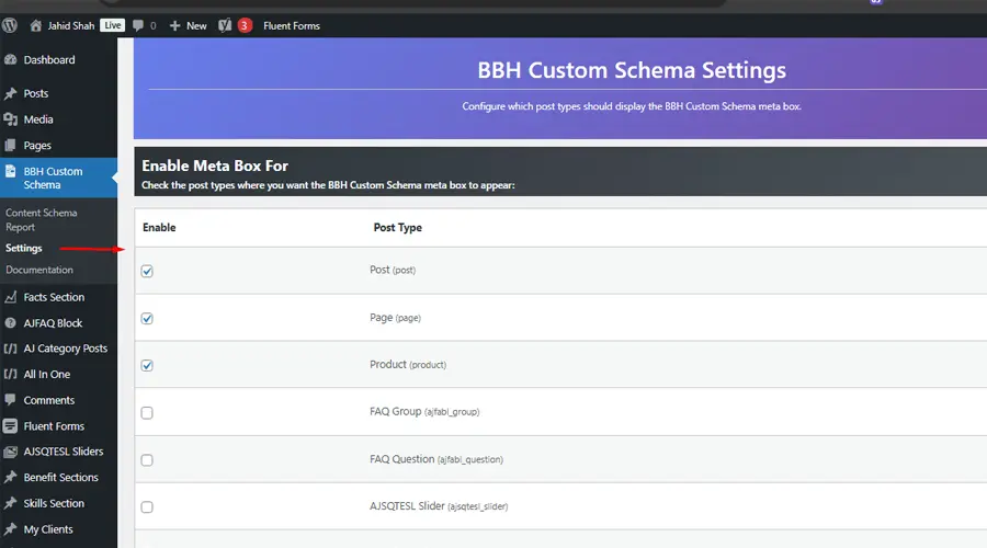 Screenshot 3 of BBH Custom Schema – Add Custom JSON-LD