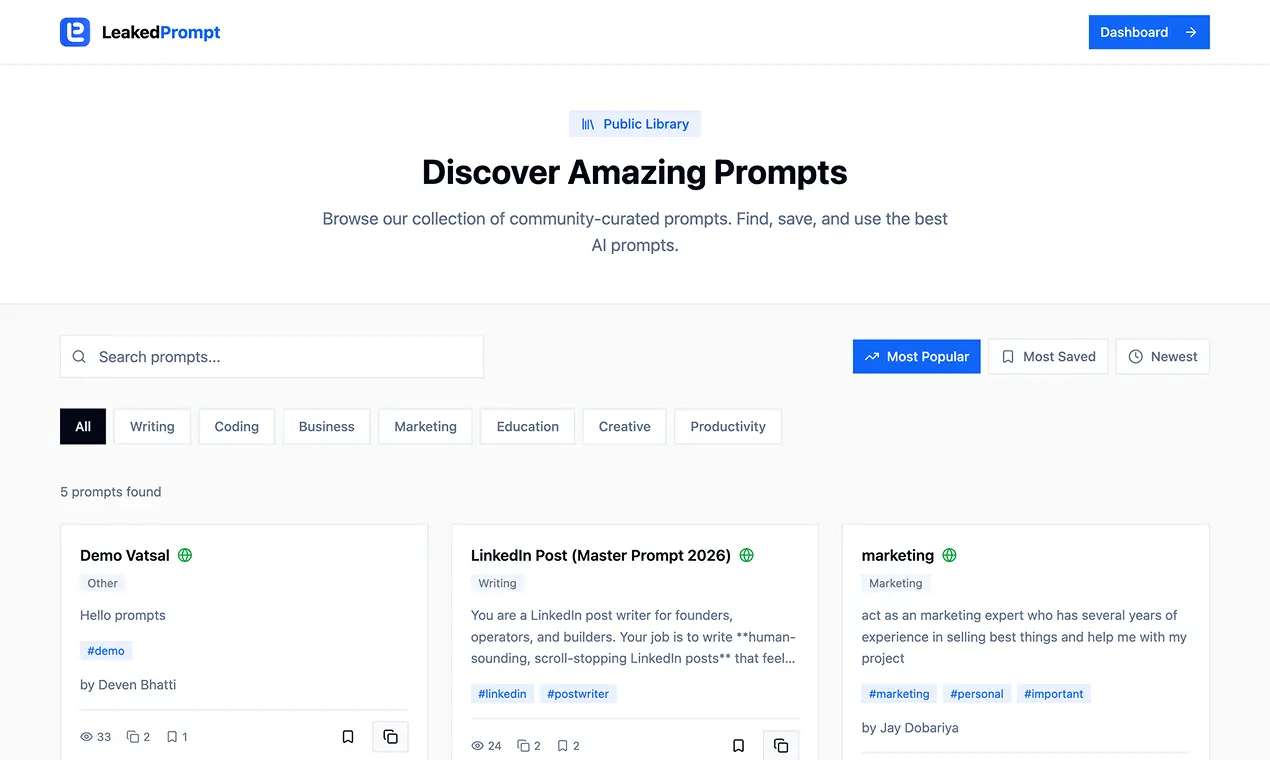 Screenshot 3 of Prompt Library