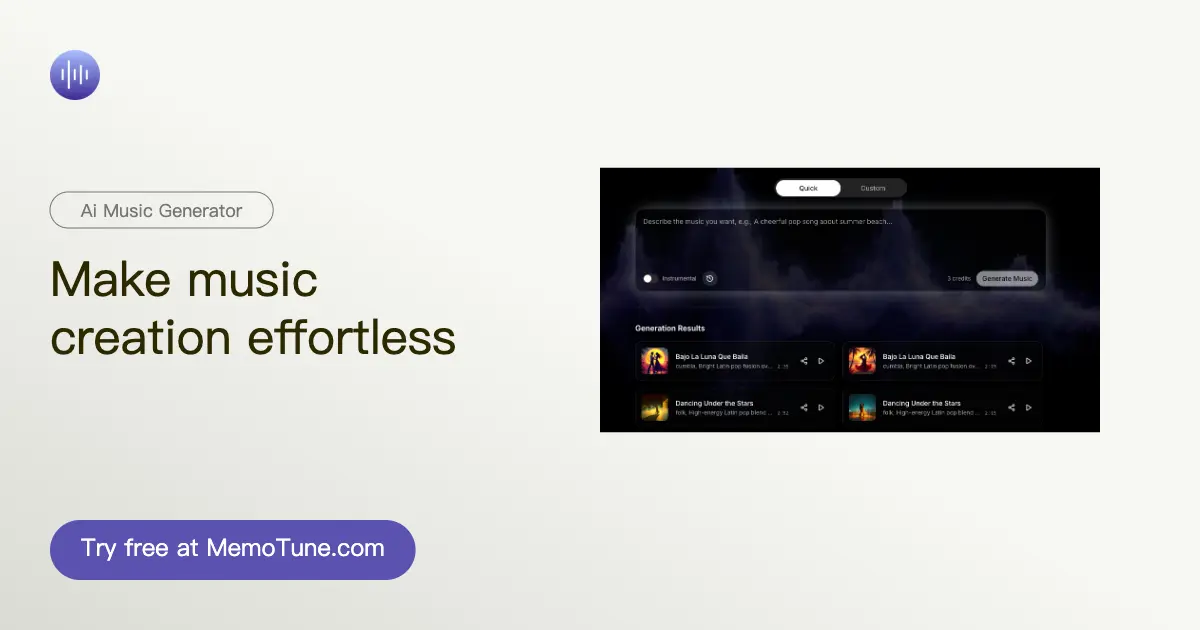 Screenshot 1 of MemoTune AI Song Maker