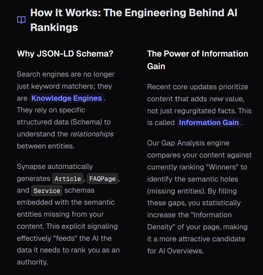 Screenshot 3 of Synapse SEO — AI Content Gap Analyzer