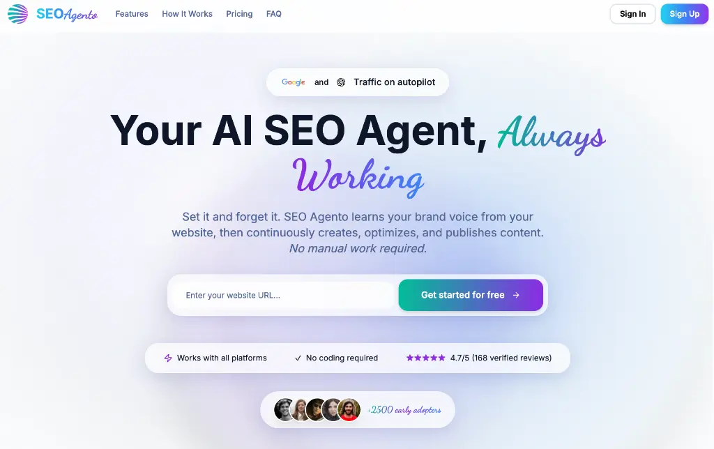 Screenshot 1 of SEO Agento - SEO Automation Tool