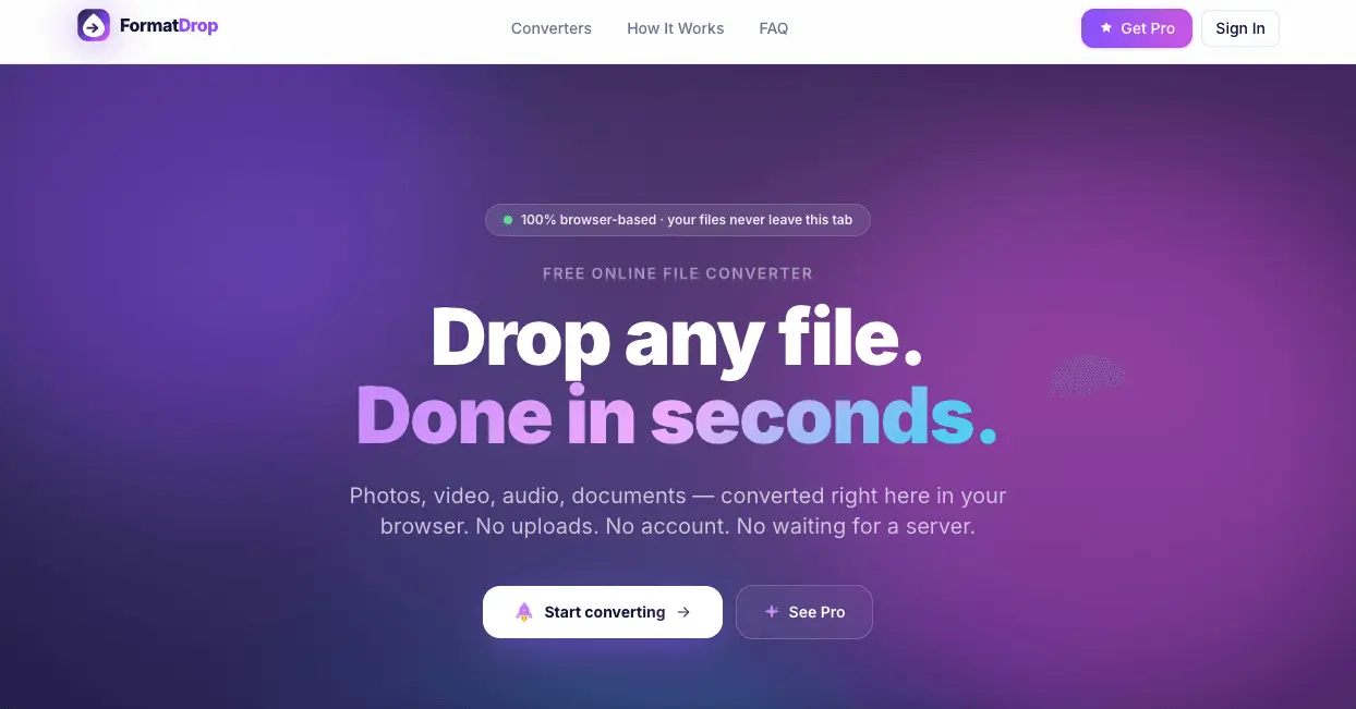 Screenshot 1 of FormatDrop