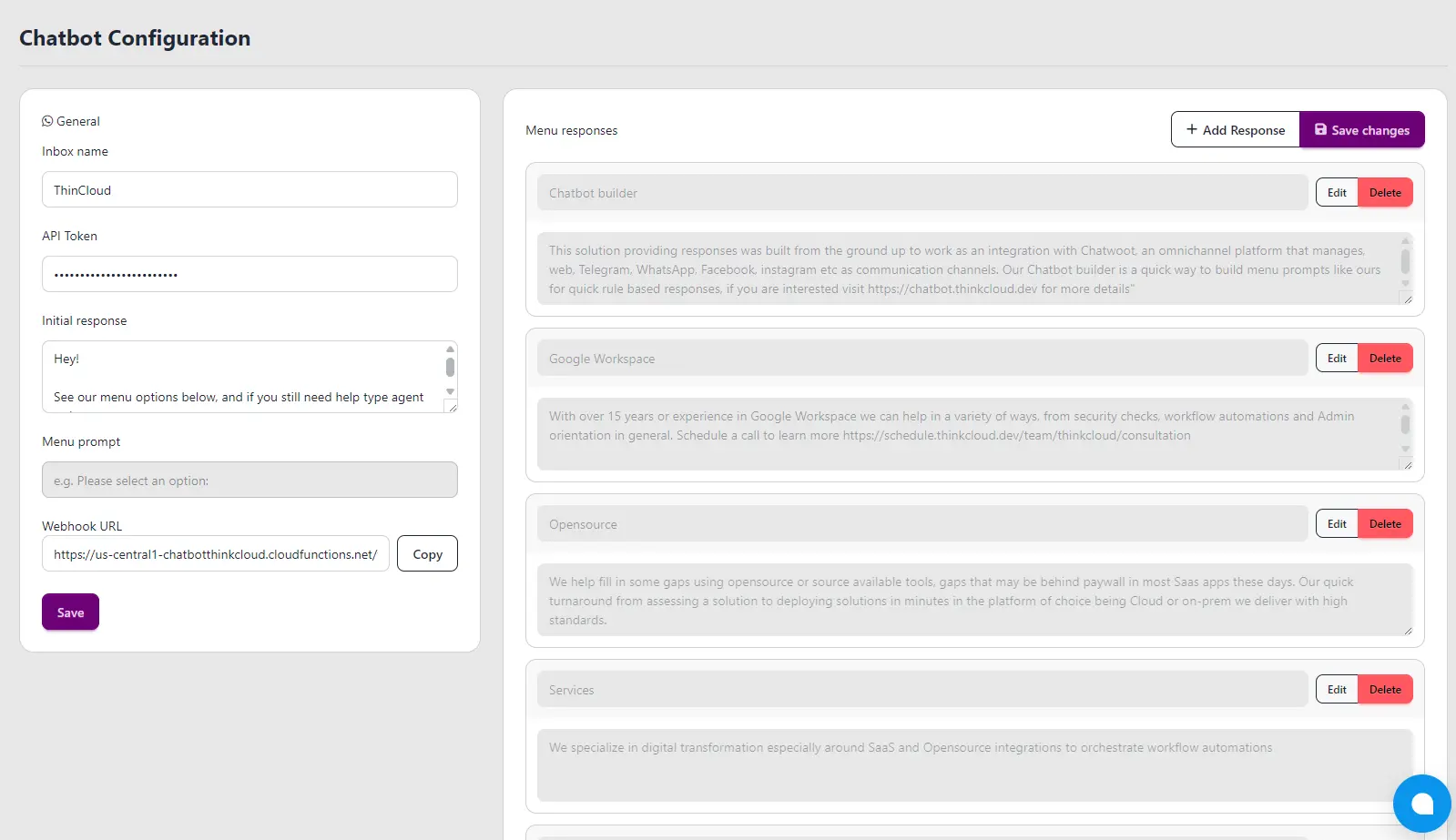 Screenshot 5 of Chatbot Menu Builder for Chatwoot